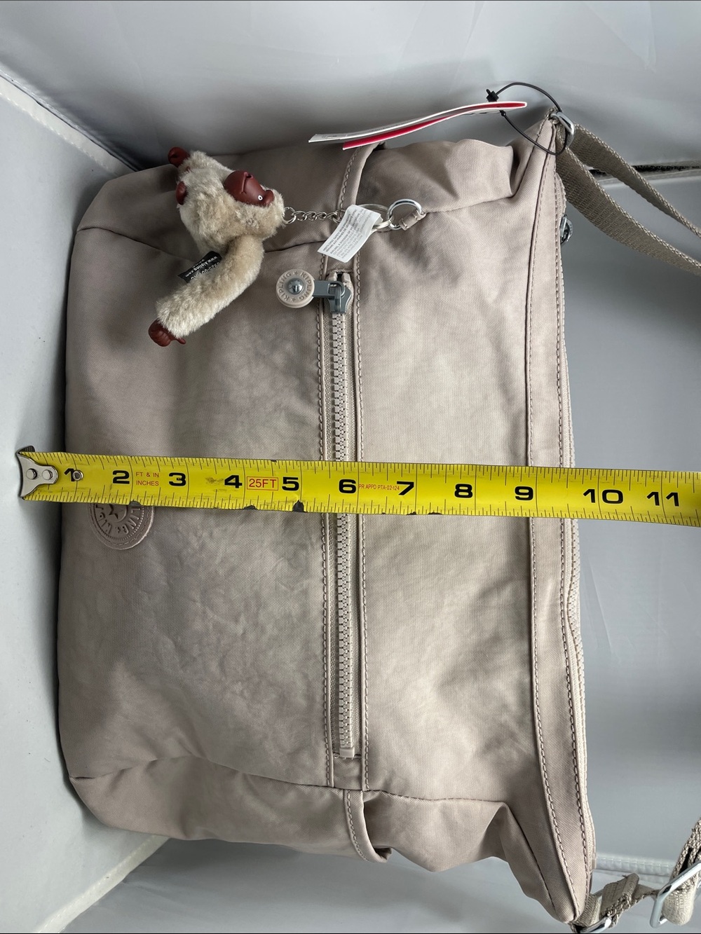 Kipling Light Beige Messenger Crossbody with Signature Monkey Charm - Picture 3 of 14